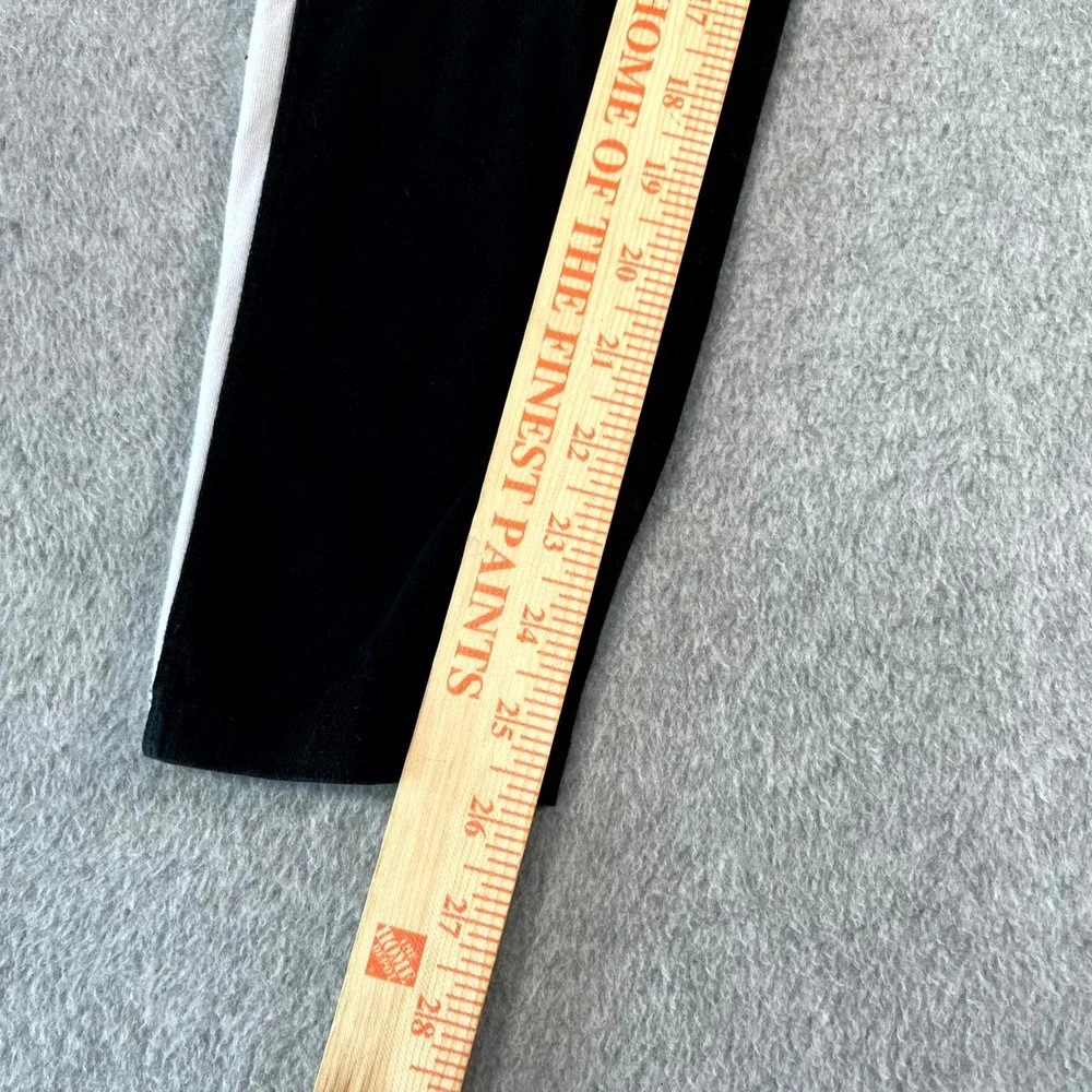 Pink Victoria's‎ Secret Black White Side Stripe Leggings Large Yoga Pants 8351